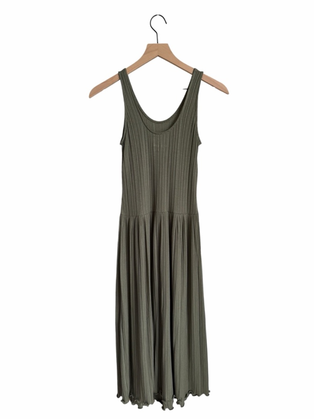 Everlane The Rib Soft Knit Scoop Neck Dress Olive Green Size XS - Picture 7 of 11
